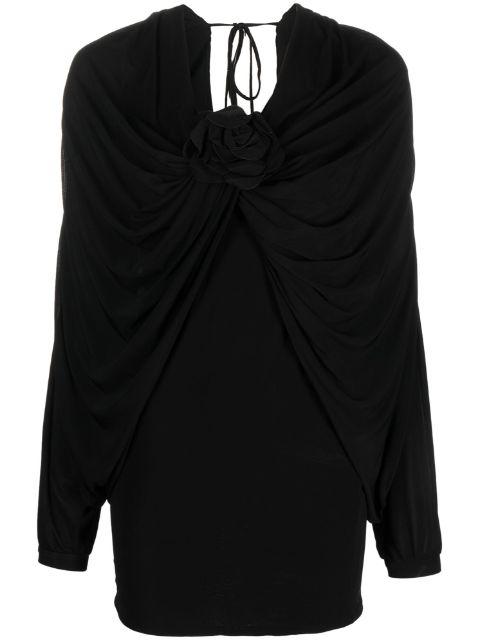 flower-detail ruched minidress by GIUSEPPE DI MORABITO