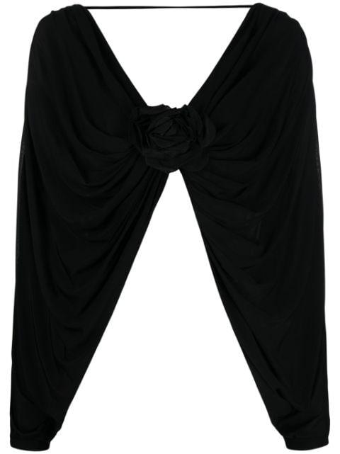 flower-detailing V-neck top by GIUSEPPE DI MORABITO