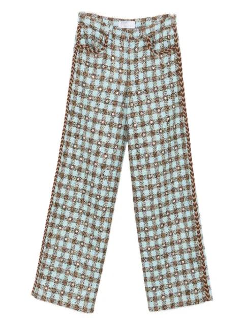 gingham-check braided-trimmed trousers by GIUSEPPE DI MORABITO