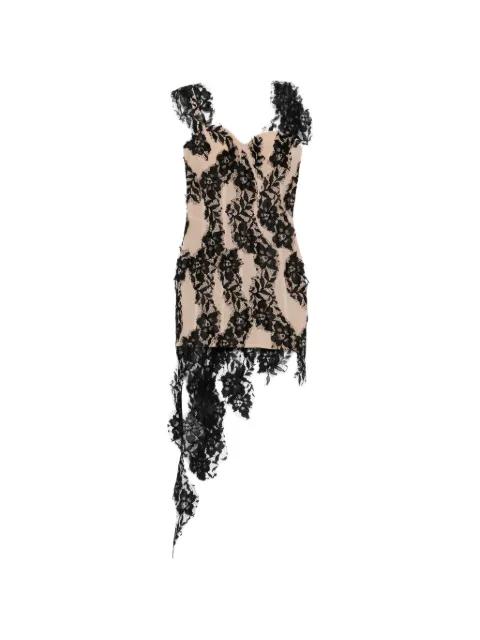 lace asymmetric mini dress by GIUSEPPE DI MORABITO