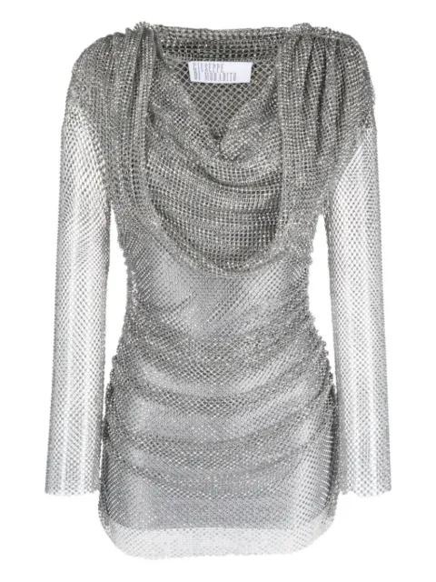 rhinestone-embellished hoodied mini dress by GIUSEPPE DI MORABITO