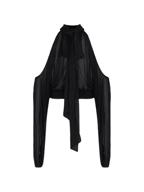 ruched draped silk blouse by GIUSEPPE DI MORABITO