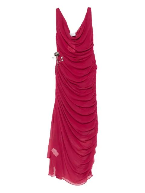 ruched floral-appliqué dress by GIUSEPPE DI MORABITO