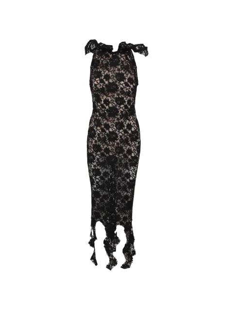 ruffled lace midi dress by GIUSEPPE DI MORABITO
