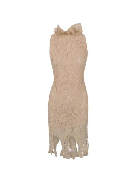 ruffled lace-overlay dress by GIUSEPPE DI MORABITO