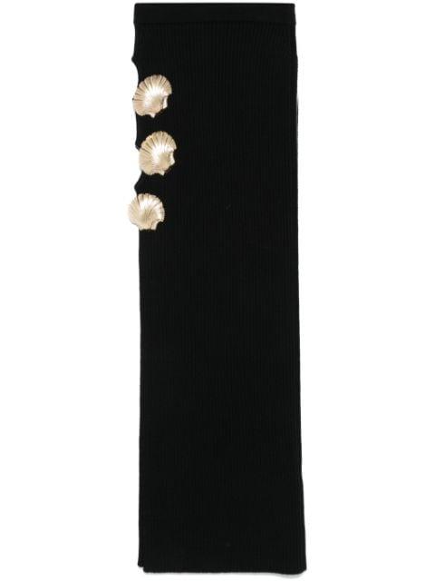 seashell-brooch cut out-detail skirt by GIUSEPPE DI MORABITO