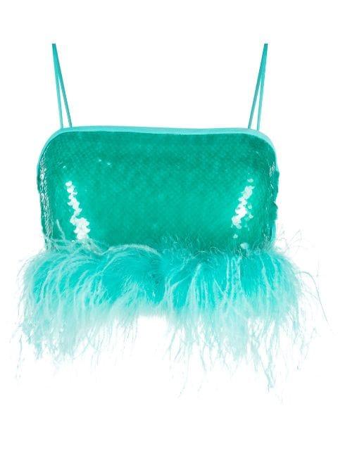 sheer crystal-embellished top by GIUSEPPE DI MORABITO
