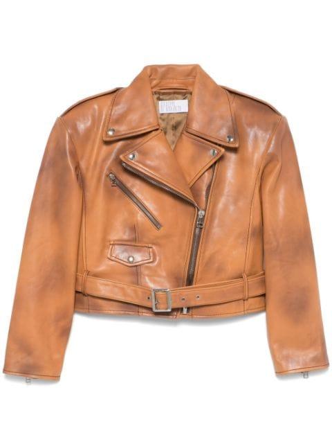 spray-paint effect biker jacket by GIUSEPPE DI MORABITO