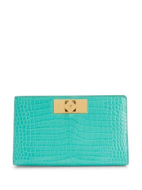 Annhita leather clutch by GIUSEPPE ZANOTTI