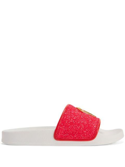 Brett glitter-detail slides by GIUSEPPE ZANOTTI