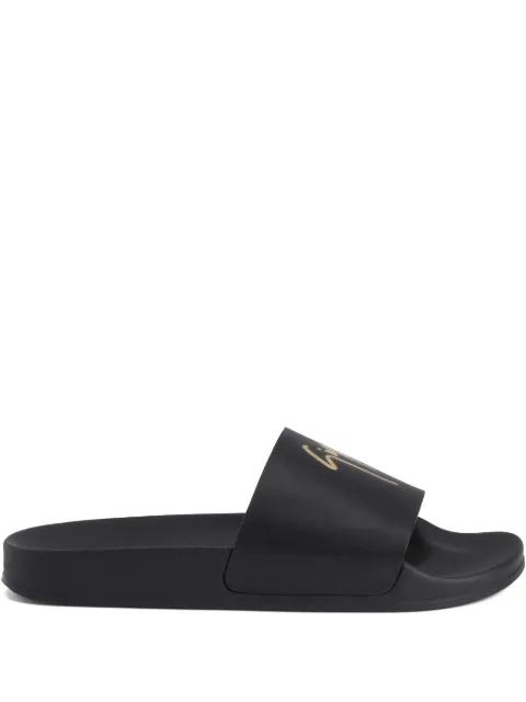 Brett logo-embellished leather slides by GIUSEPPE ZANOTTI