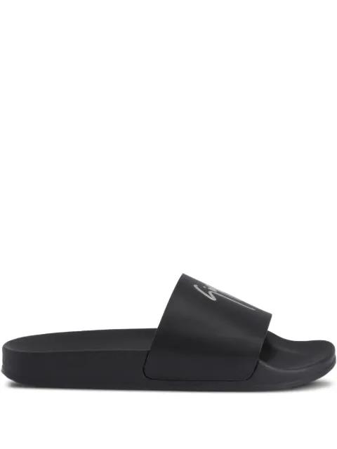 Brett logo-embellished slides by GIUSEPPE ZANOTTI