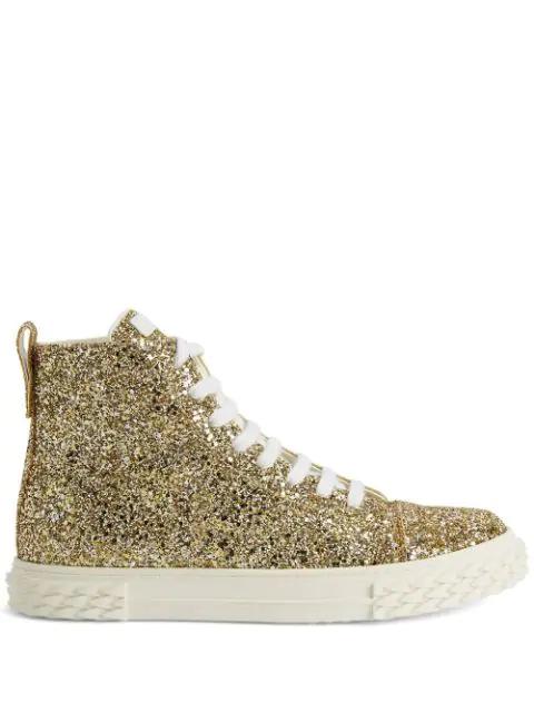 Ecoblabber glitter high-top sneakers by GIUSEPPE ZANOTTI
