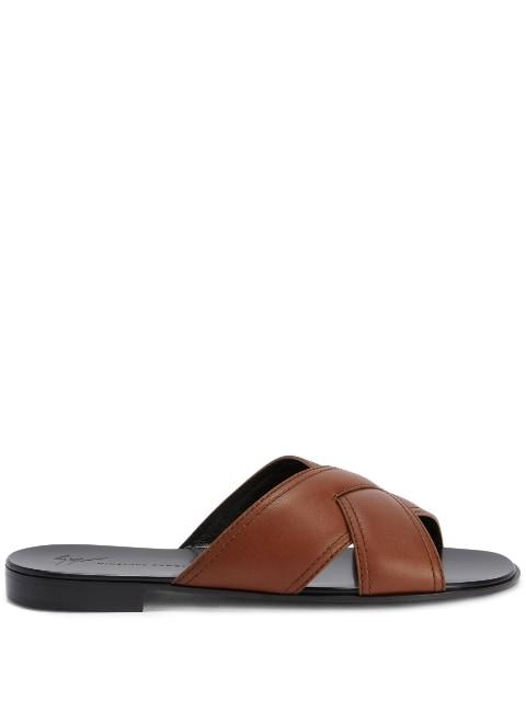 Flavio crossed-leather sandals by GIUSEPPE ZANOTTI