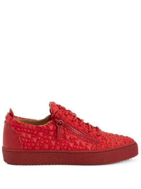 Frankie 3D detailing double-zip low-top sneakers by GIUSEPPE ZANOTTI