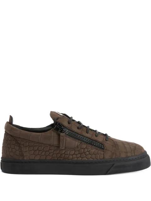 Frankie crocodile-effect zip sneakers by GIUSEPPE ZANOTTI