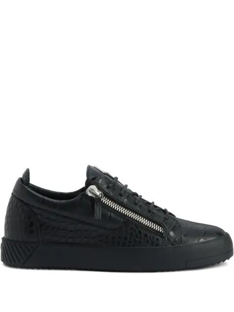 Frankie crocodile-effect zip trainers by GIUSEPPE ZANOTTI