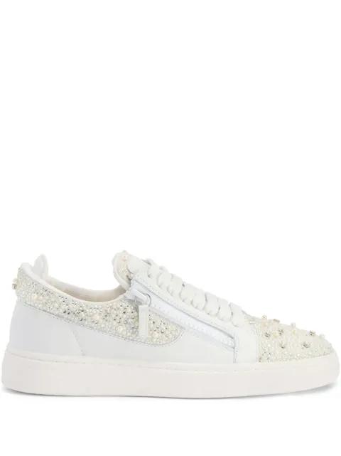 Frankie crystal-encrusted double-zip low-top sneakers by GIUSEPPE ZANOTTI