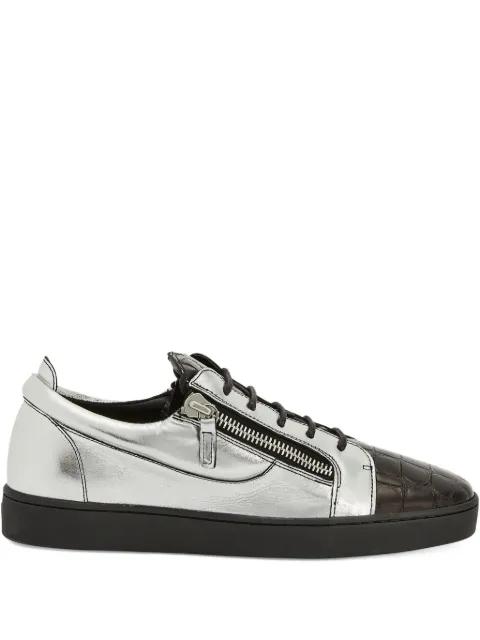Frankie metallic crocodile-effect sneakers by GIUSEPPE ZANOTTI