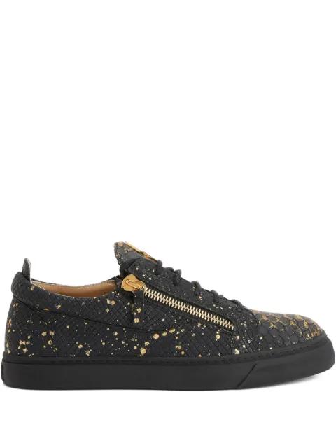 Frankie snakeskin-print zip sneakers by GIUSEPPE ZANOTTI