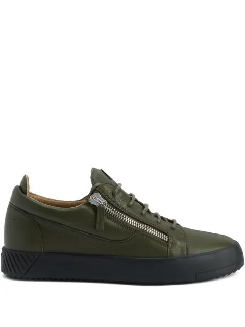 Frankie zip-detail leather sneakers by GIUSEPPE ZANOTTI