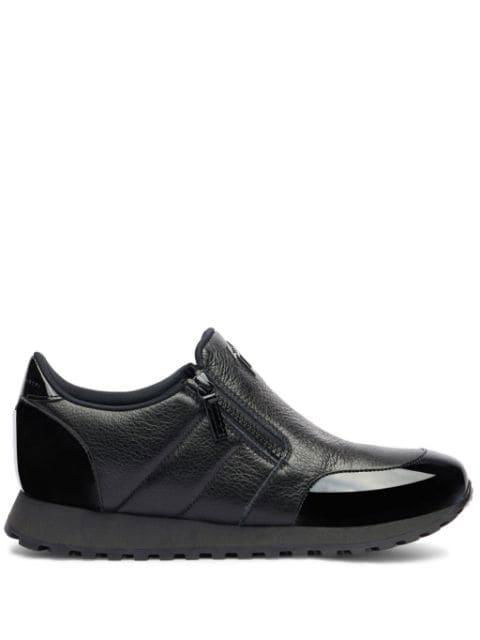Idle Run grained leather zip-up loafers by GIUSEPPE ZANOTTI