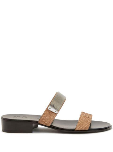 Ignazio double-strap slide sandals by GIUSEPPE ZANOTTI