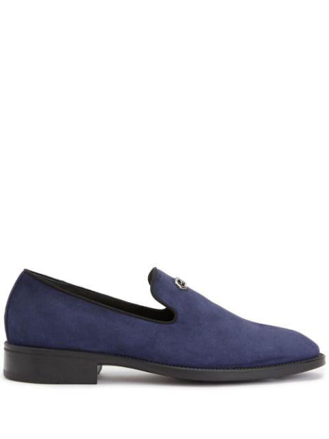 Imrham logo-plaque suede loafers by GIUSEPPE ZANOTTI