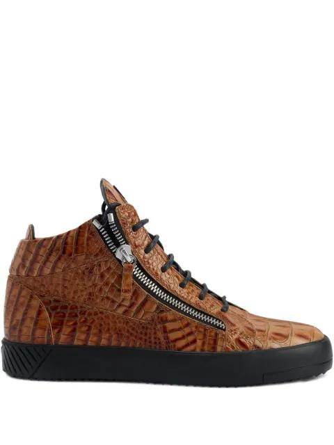 Kriss crocodile-effect zip-up trainers by GIUSEPPE ZANOTTI