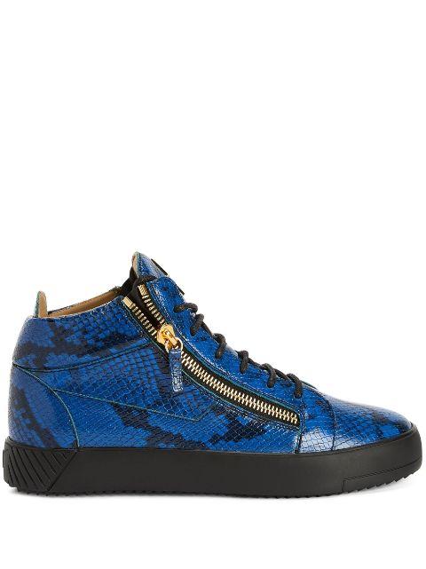 Kriss python-effect  mid-top sneakers by GIUSEPPE ZANOTTI