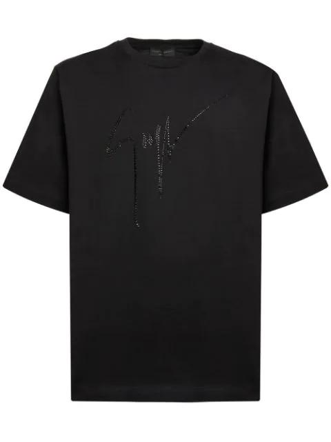 LR-23 rhinestone-embellished logo T-shirt by GIUSEPPE ZANOTTI