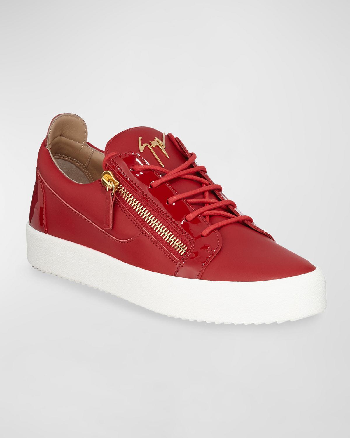 Men's London Double-Zip Leather Low-Top Sneakers by GIUSEPPE ZANOTTI
