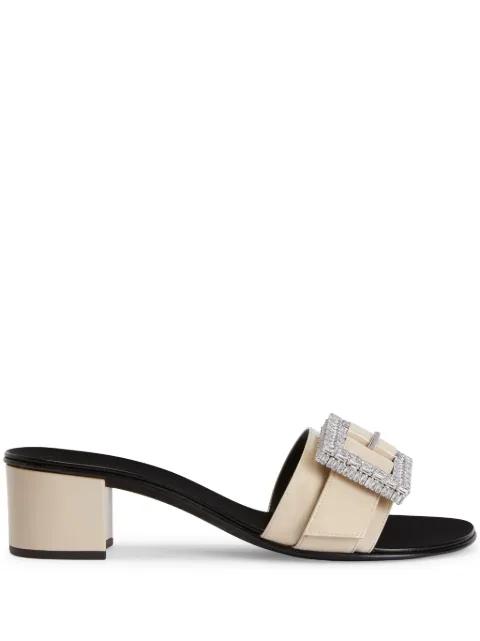 Miss Buckle 40mm crystal-embellished sandals by GIUSEPPE ZANOTTI