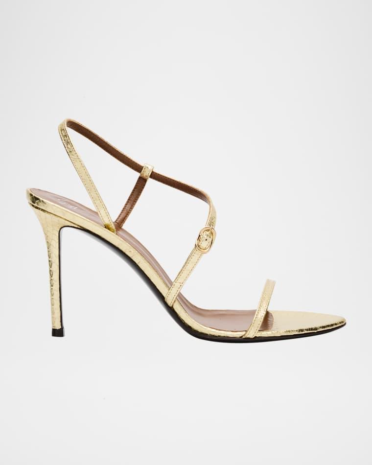 Snakeskin Ankle Strap Stiletto Sandals by GIUSEPPE ZANOTTI