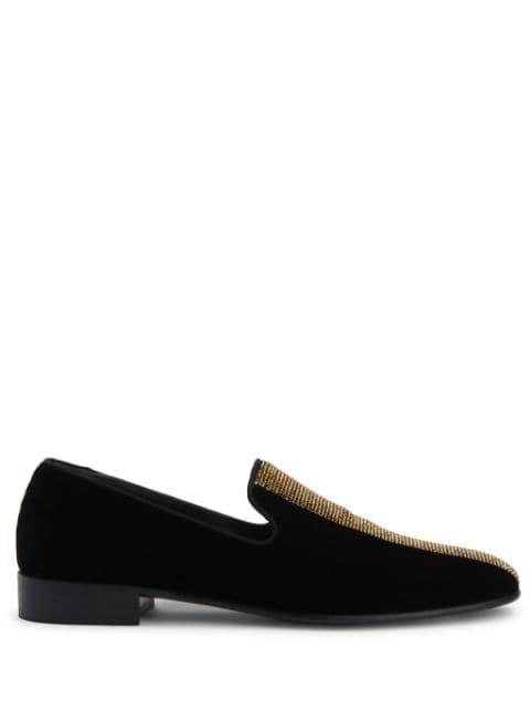 Tuxedo Diamond velvet loafers by GIUSEPPE ZANOTTI