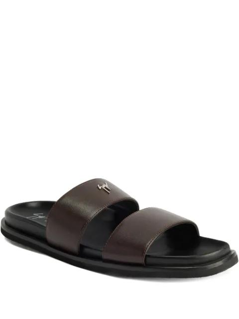 Urbaner double-strap leather sandals by GIUSEPPE ZANOTTI