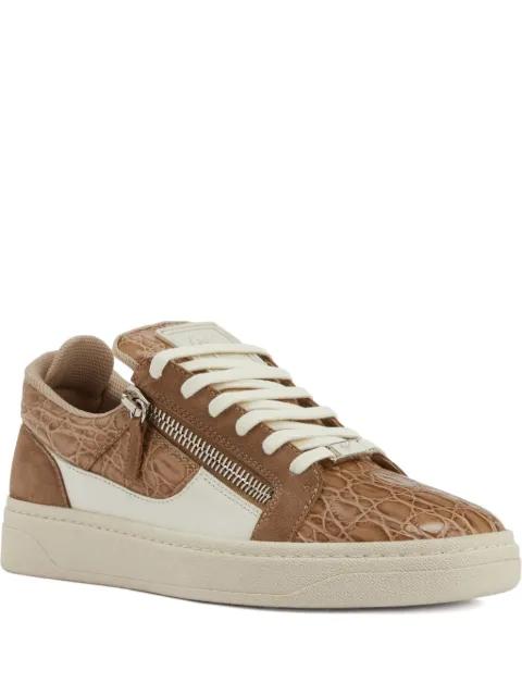 crocodile-effect zip low-top sneakers by GIUSEPPE ZANOTTI