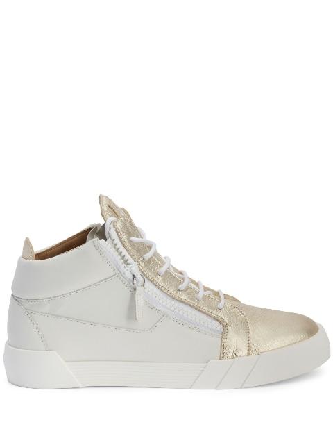 high-top leather zip-up sneakers by GIUSEPPE ZANOTTI
