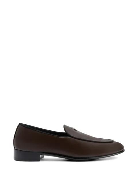 metal logo leather loafers by GIUSEPPE ZANOTTI