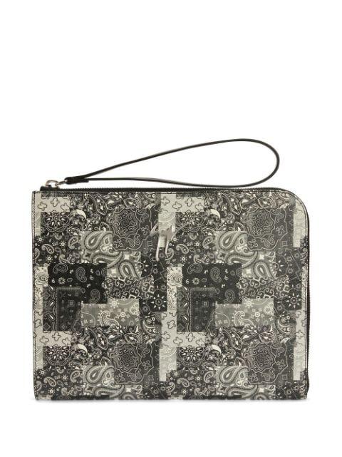 paisley-print leather pouch by GIUSEPPE ZANOTTI