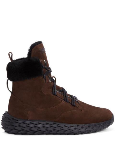 shearling-trim hi-top sneakers by GIUSEPPE ZANOTTI
