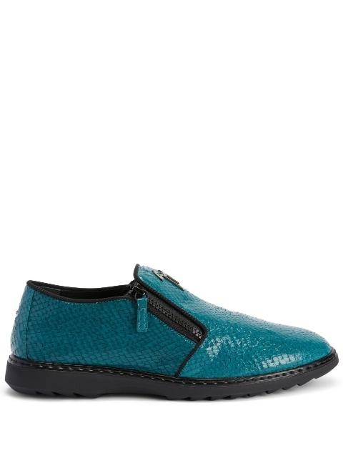 snake-skin effect leather loafers by GIUSEPPE ZANOTTI