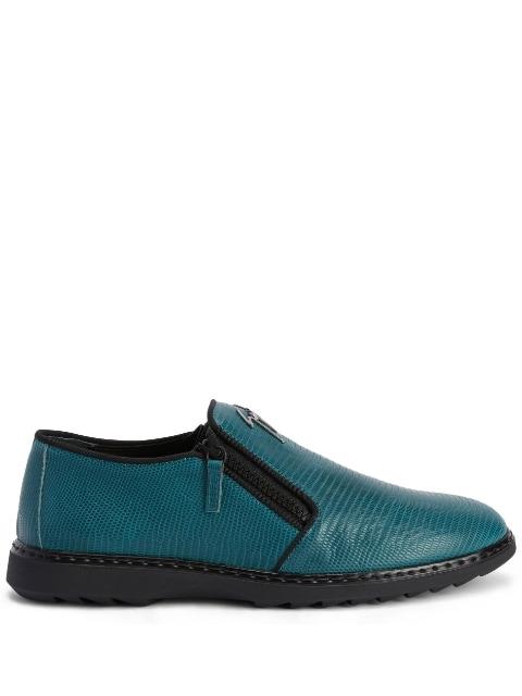 snake-skin effect leather loafers by GIUSEPPE ZANOTTI
