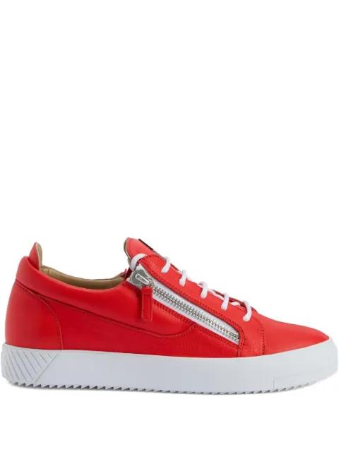 zip-detail leather low-top sneakers by GIUSEPPE ZANOTTI