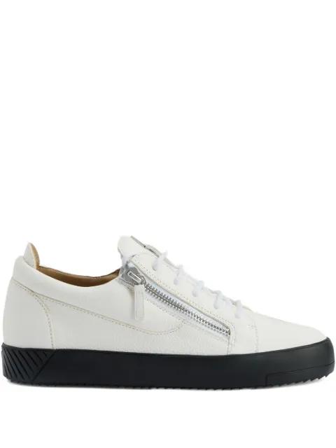 zip-detail leather low-top sneakers by GIUSEPPE ZANOTTI