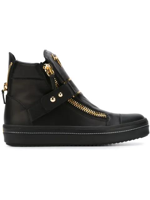 zip detailed hi-top sneakers by GIUSEPPE ZANOTTI