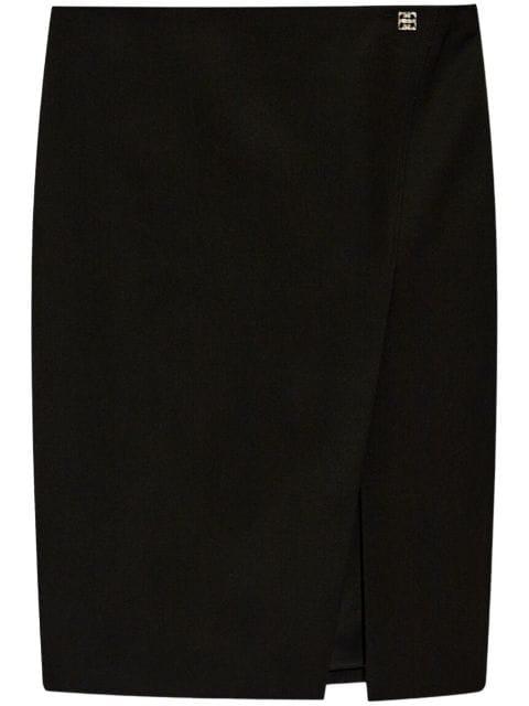 4G Liquid-detail wool skirt by GIVENCHY