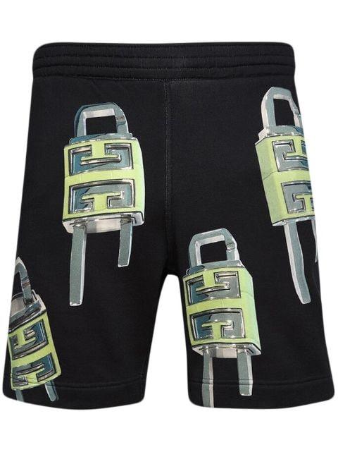 4G Padlock-print bermuda shorts by GIVENCHY