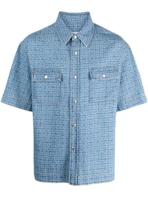 4G-jacquard short-sleeve denim shirt by GIVENCHY