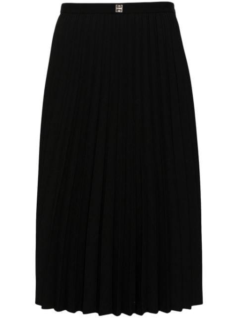 4G-plaque pleated midi skirt by GIVENCHY